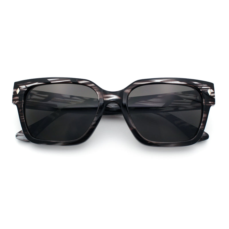 Mens Gentlemanly Urban Hipster Horn Rim Rectangle Plastic Sunglasses