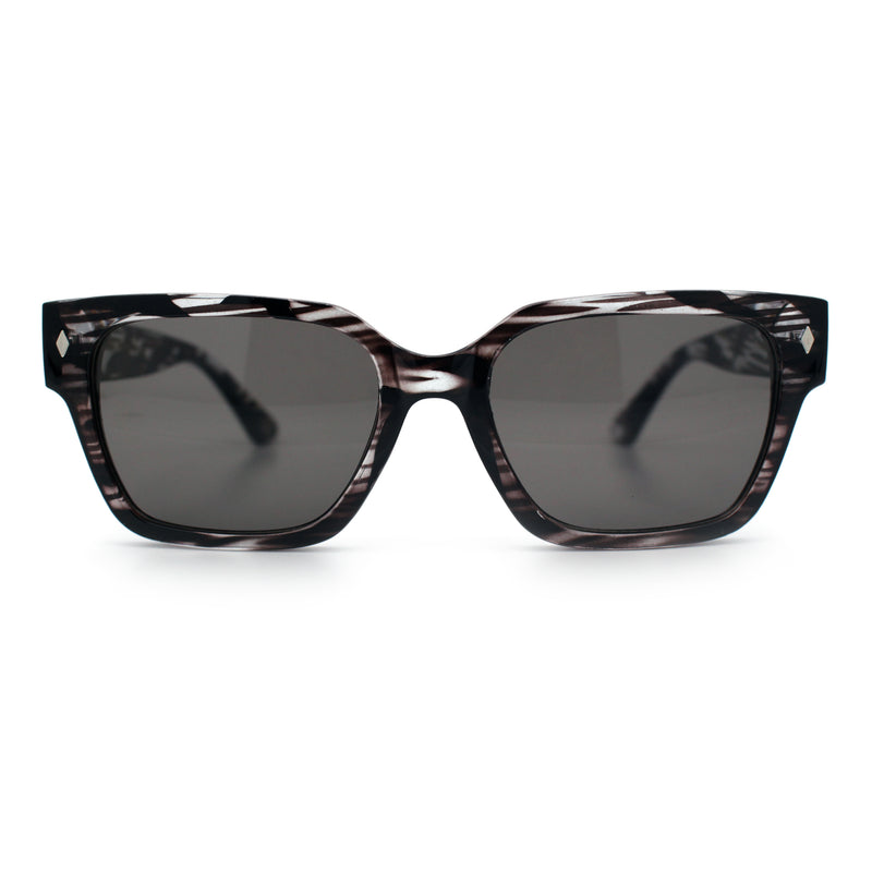 Mens Gentlemanly Urban Hipster Horn Rim Rectangle Plastic Sunglasses