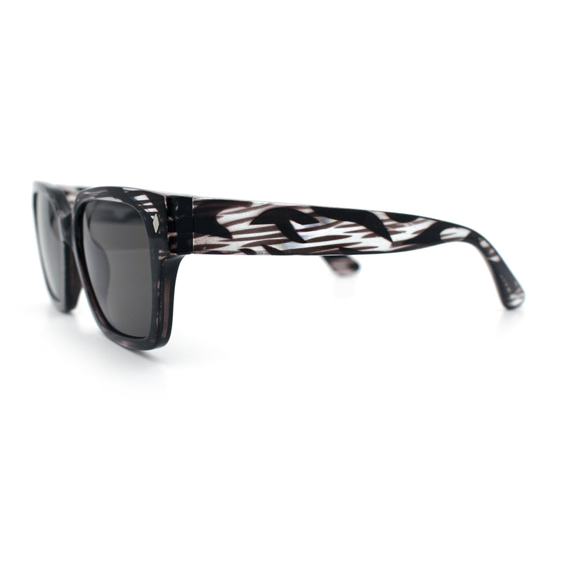 Mens Gentlemanly Urban Hipster Horn Rim Rectangle Plastic Sunglasses