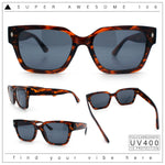 Mens Gentlemanly Urban Hipster Horn Rim Rectangle Plastic Sunglasses