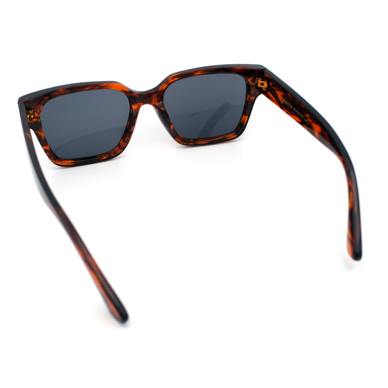 Mens Gentlemanly Urban Hipster Horn Rim Rectangle Plastic Sunglasses