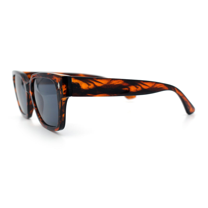 Mens Gentlemanly Urban Hipster Horn Rim Rectangle Plastic Sunglasses