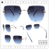 Womens Rimless Oversized Rectangle Designer Fashion Metal Rim Sunglasses