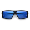 Locs Mens Color Mirror Flat Top Gangster Plastic Rectangle Sunglasses