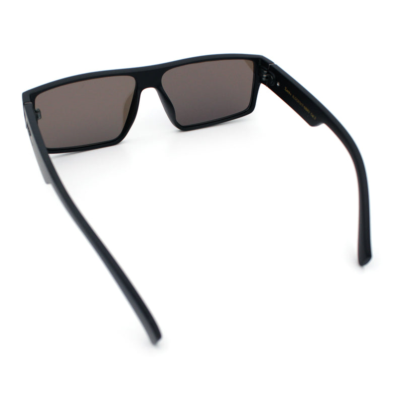 Locs Mens Color Mirror Flat Top Gangster Plastic Rectangle Sunglasses