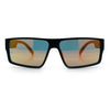 Locs Mens Color Mirror Flat Top Gangster Plastic Rectangle Sunglasses