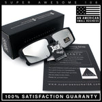 Locs Mens Color Mirror Flat Top Gangster Plastic Rectangle Sunglasses