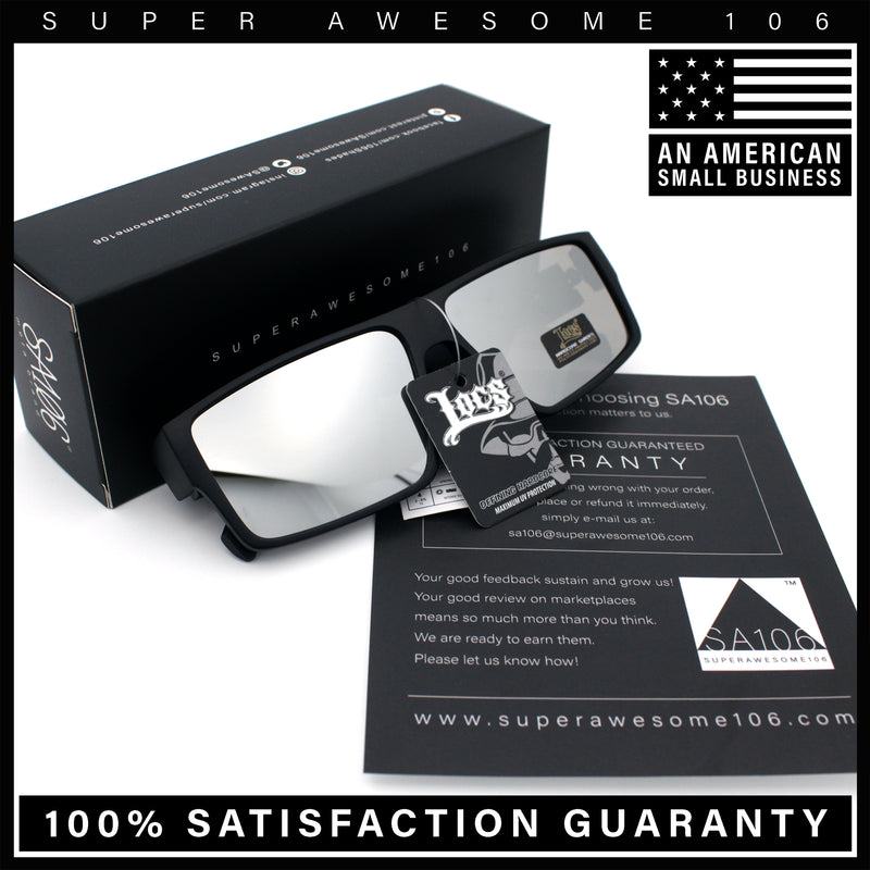 Locs Mens Color Mirror Flat Top Gangster Plastic Rectangle Sunglasses