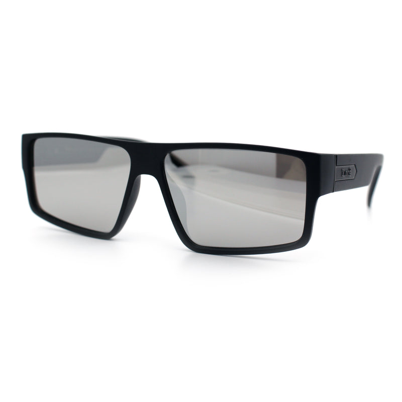 Locs Mens Color Mirror Flat Top Gangster Plastic Rectangle Sunglasses