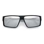 Locs Mens Color Mirror Flat Top Gangster Plastic Rectangle Sunglasses