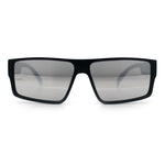 Locs Mens Color Mirror Flat Top Gangster Plastic Rectangle Sunglasses