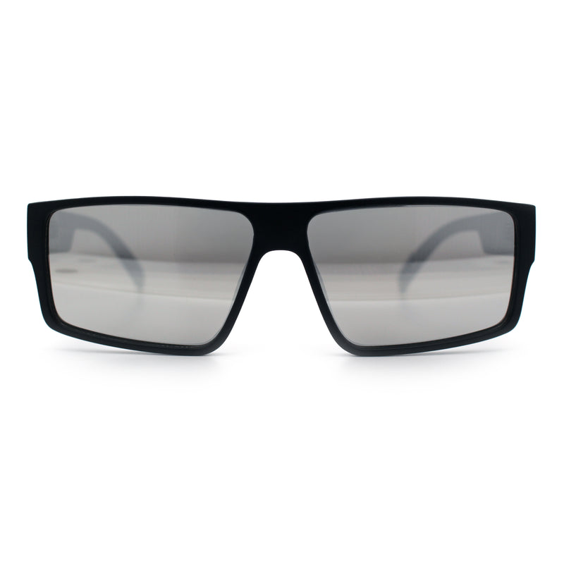Locs Mens Color Mirror Flat Top Gangster Plastic Rectangle Sunglasses
