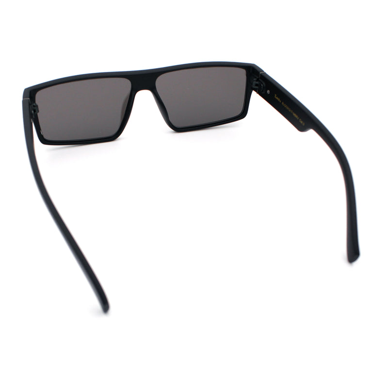 Locs Mens Color Mirror Flat Top Gangster Plastic Rectangle Sunglasses