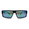 Locs Mens Color Mirror Flat Top Gangster Plastic Rectangle Sunglasses