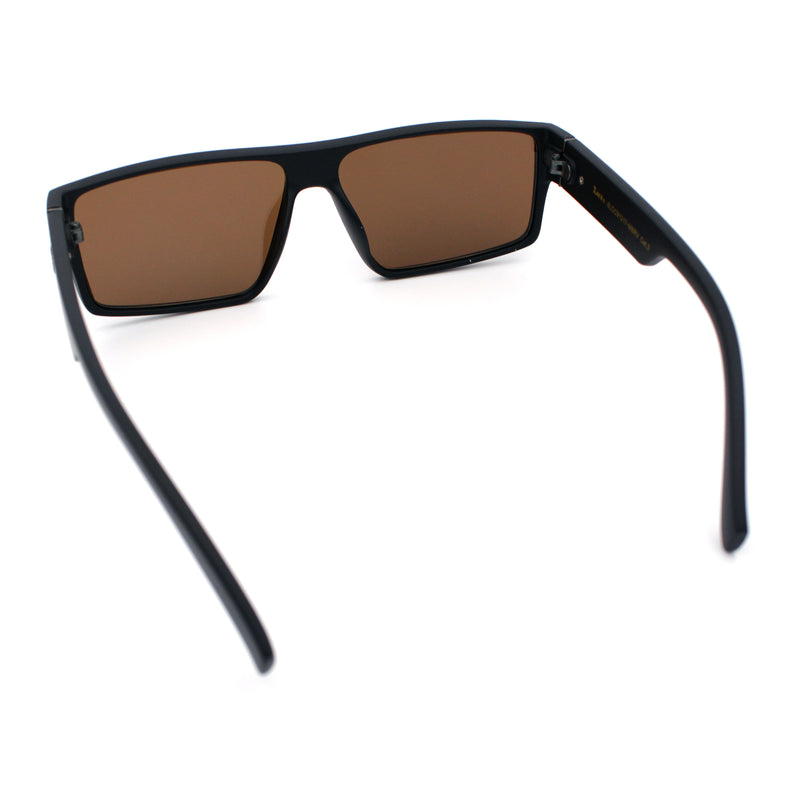 Locs Mens Color Mirror Flat Top Gangster Plastic Rectangle Sunglasses