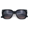 Womens Glitter Trim Oversized Cat Eye Luxe Plastic Sunglasses