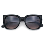 Womens Glitter Trim Oversized Cat Eye Luxe Plastic Sunglasses