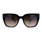 Womens Glitter Trim Oversized Cat Eye Luxe Plastic Sunglasses