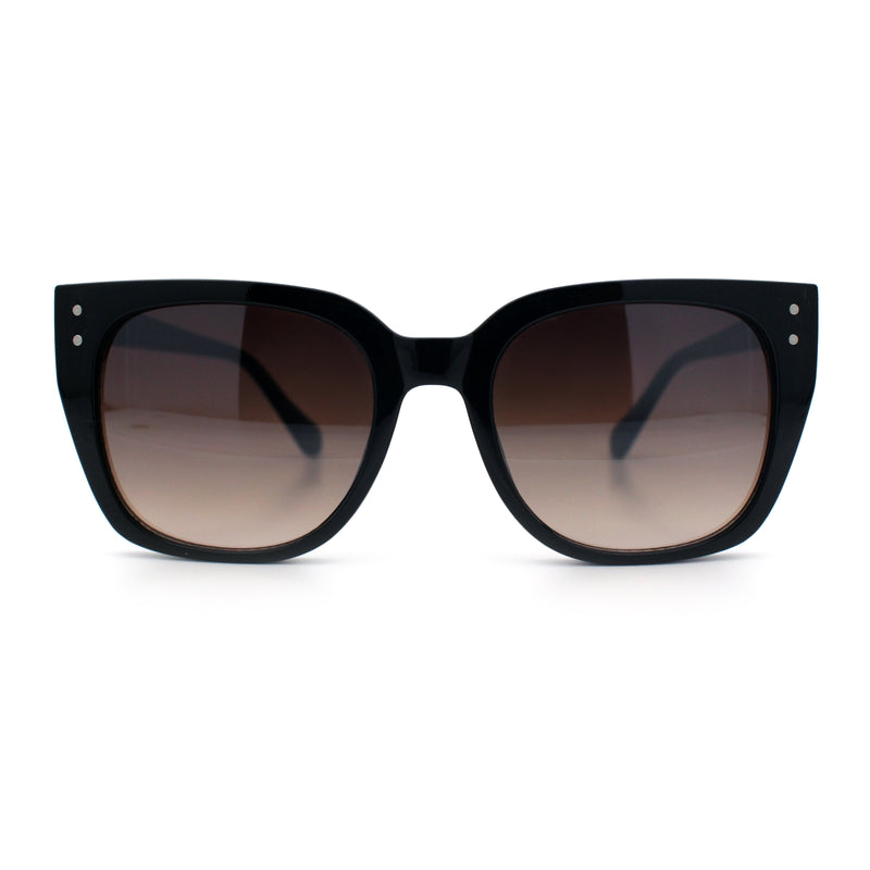 Womens Glitter Trim Oversized Cat Eye Luxe Plastic Sunglasses