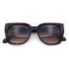 Womens Glitter Trim Oversized Cat Eye Luxe Plastic Sunglasses