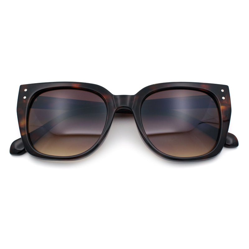 Womens Glitter Trim Oversized Cat Eye Luxe Plastic Sunglasses