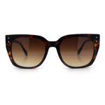 Womens Glitter Trim Oversized Cat Eye Luxe Plastic Sunglasses