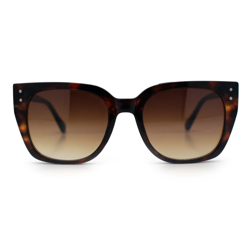 Womens Glitter Trim Oversized Cat Eye Luxe Plastic Sunglasses
