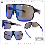 Xloop Mens Large Shield USA American Flag Print MTB Rectangle Sunglasses