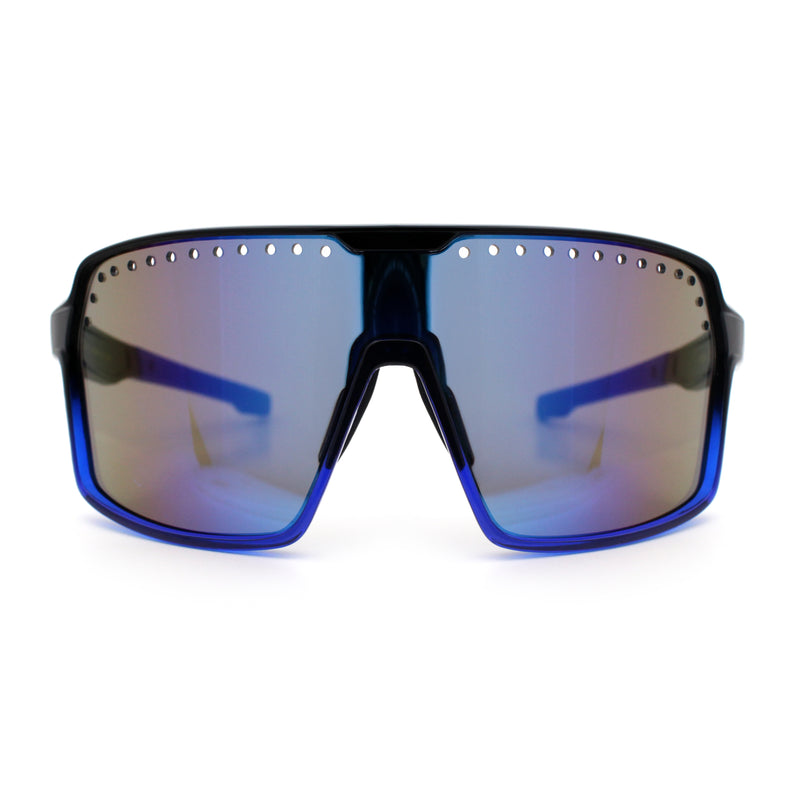 Xloop Mens Large Shield USA American Flag Print MTB Rectangle Sunglasses
