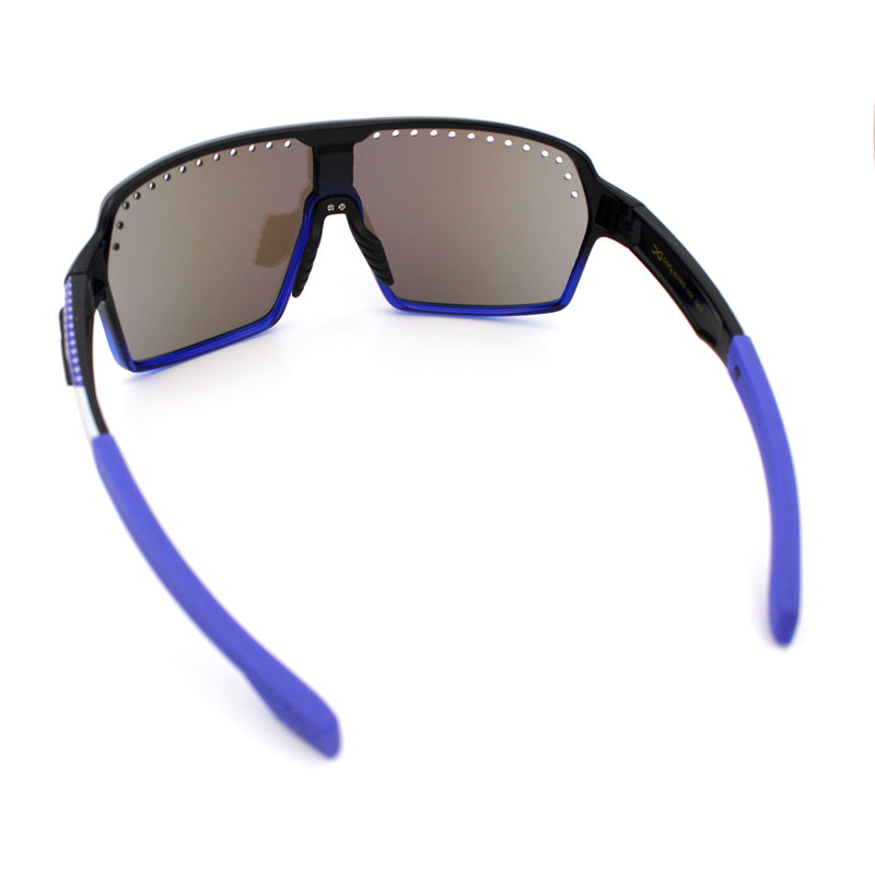 Xloop Mens Large Shield USA American Flag Print MTB Rectangle Sunglasses