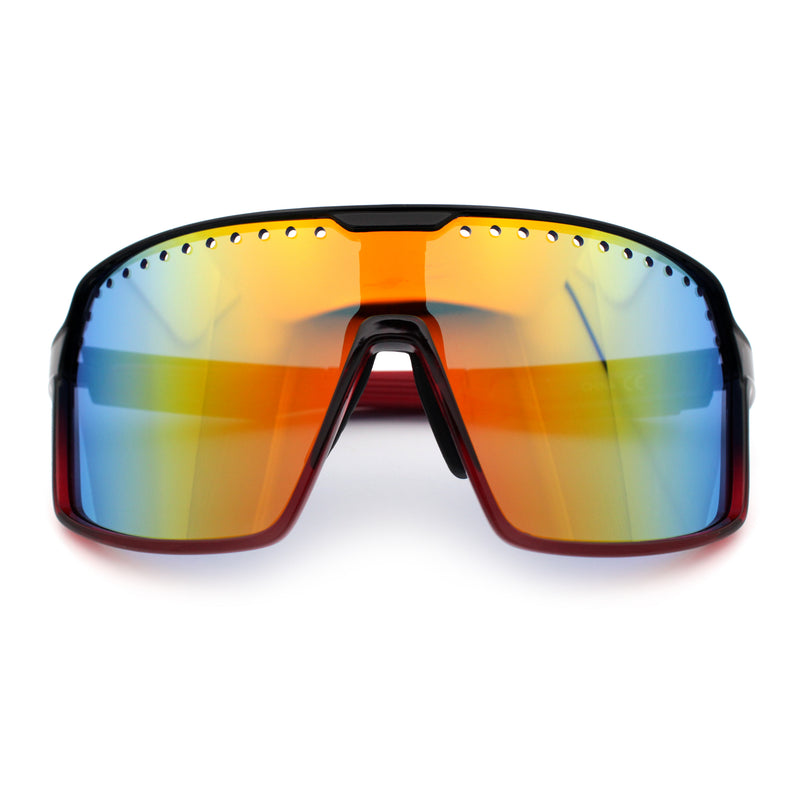 Xloop Mens Large Shield USA American Flag Print MTB Rectangle Sunglasses