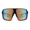 Xloop Mens Large Shield USA American Flag Print MTB Rectangle Sunglasses