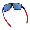 Xloop Mens Large Shield USA American Flag Print MTB Rectangle Sunglasses