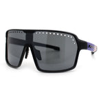 Xloop Mens Large Shield USA American Flag Print MTB Rectangle Sunglasses