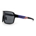 Xloop Mens Large Shield USA American Flag Print MTB Rectangle Sunglasses