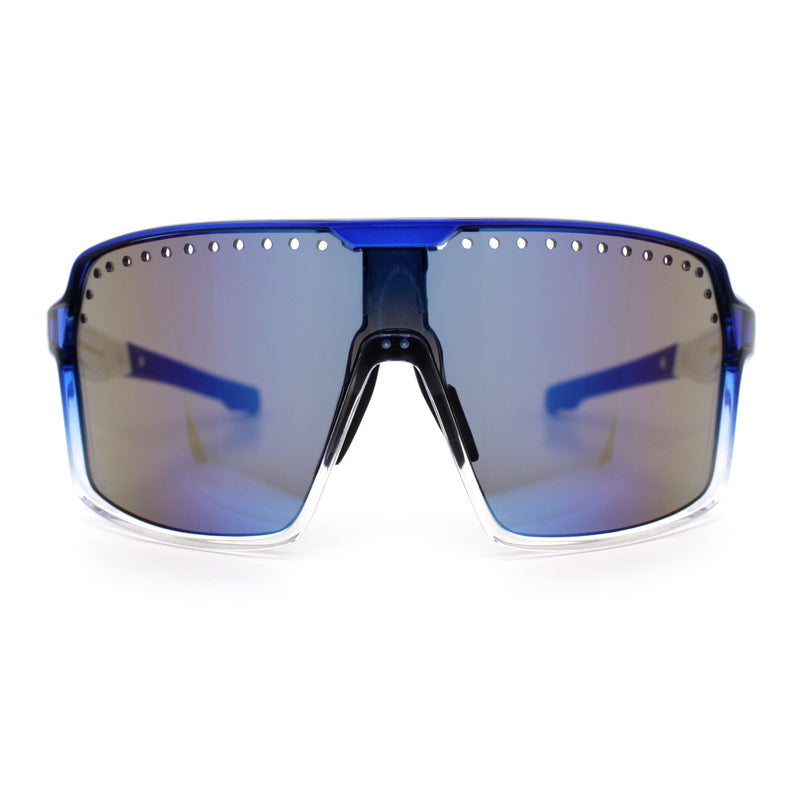 Xloop Mens Large Shield USA American Flag Print MTB Rectangle Sunglasses