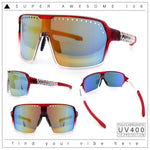 Xloop Mens Large Shield USA American Flag Print MTB Rectangle Sunglasses