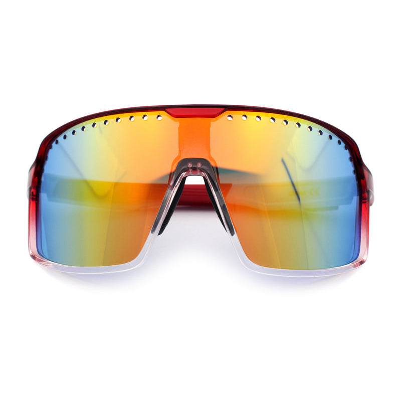 Xloop Mens Large Shield USA American Flag Print MTB Rectangle Sunglasses