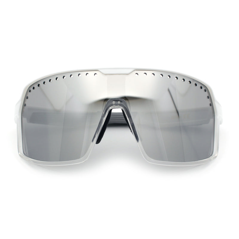 Xloop Mens Large Shield USA American Flag Print MTB Rectangle Sunglasses