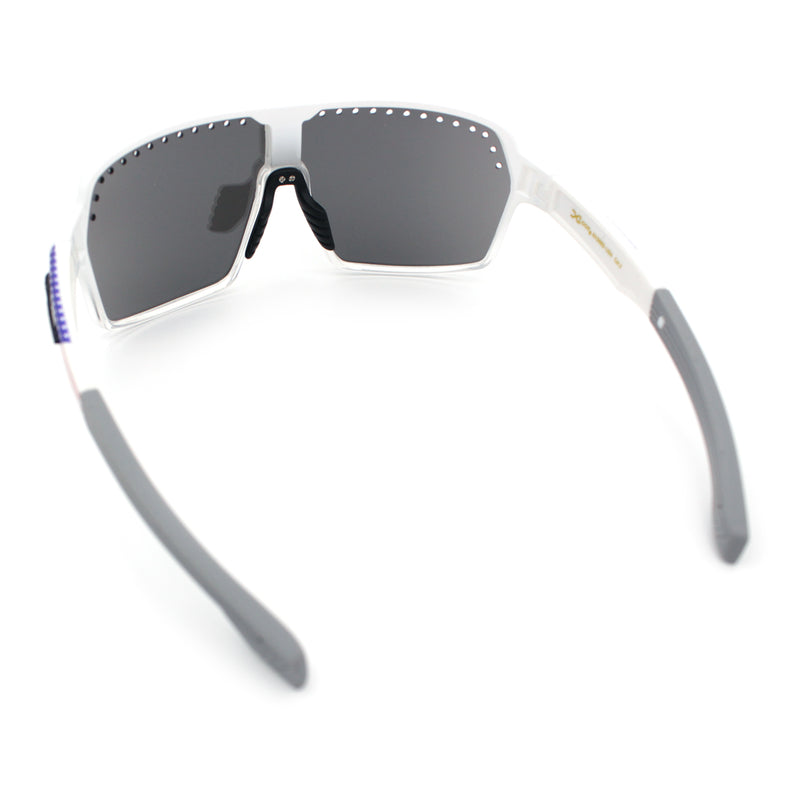 Xloop Mens Large Shield USA American Flag Print MTB Rectangle Sunglasses