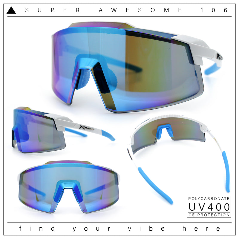 Xloop Rimless Dimensional XL Oversize Shield MTB Sport Plastic Sunglasses