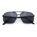 Mens Classic Iconic Rectangle Metal Rim Officer Agent Spring Hinge Sunglasses