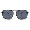 Mens Classic Iconic Rectangle Metal Rim Officer Agent Spring Hinge Sunglasses