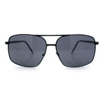 Mens Classic Iconic Rectangle Metal Rim Officer Agent Spring Hinge Sunglasses