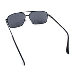 Mens Classic Iconic Rectangle Metal Rim Officer Agent Spring Hinge Sunglasses