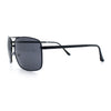 Mens Classic Iconic Rectangle Metal Rim Officer Agent Spring Hinge Sunglasses