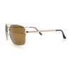 Mens Classic Iconic Rectangle Metal Rim Officer Agent Spring Hinge Sunglasses