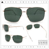 Mens Classic Iconic Rectangle Metal Rim Officer Agent Spring Hinge Sunglasses
