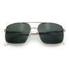 Mens Classic Iconic Rectangle Metal Rim Officer Agent Spring Hinge Sunglasses