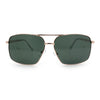 Mens Classic Iconic Rectangle Metal Rim Officer Agent Spring Hinge Sunglasses